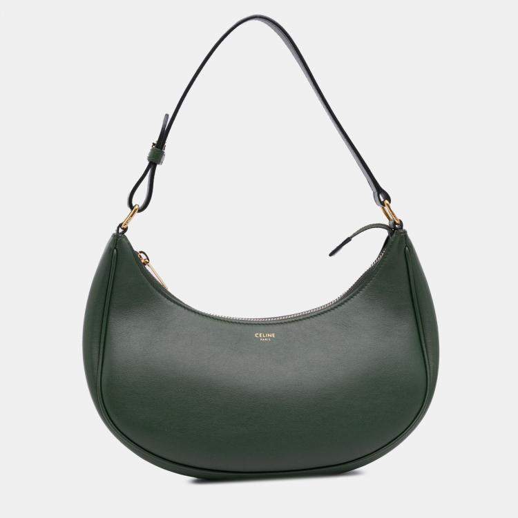 Pre Owned Celine Green Leather Ava Shoulder Bag