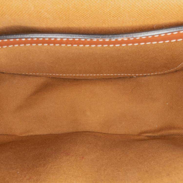 Pre Owned Celine Brown Medium Triomphe Coated Canvas Folco Crossbody