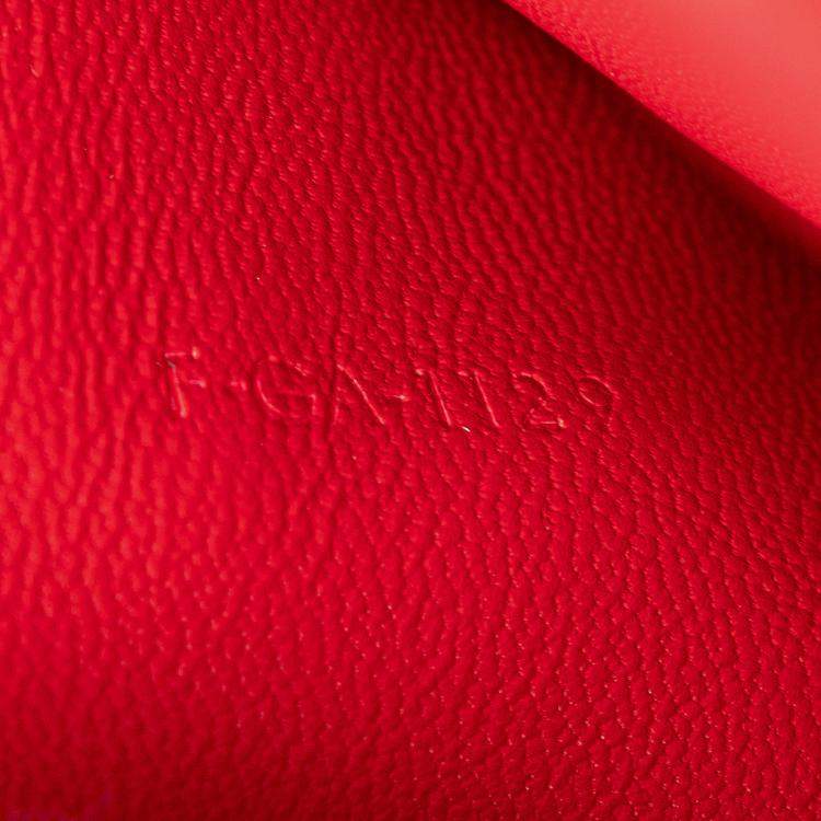 Pre Owned Celine Red Medium Calfskin Classic Box