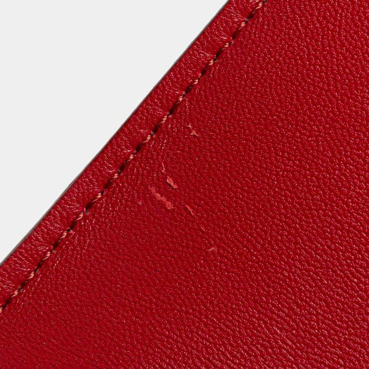 Pre Owned Celine Red Medium Calfskin Classic Box