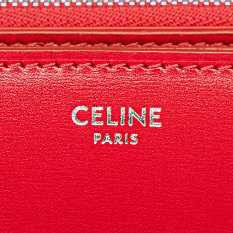 Pre Owned Celine Red Medium Calfskin Classic Box