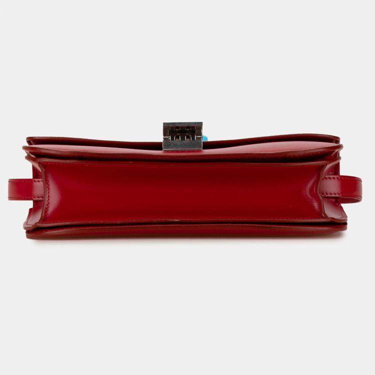 Pre Owned Celine Red Medium Calfskin Classic Box