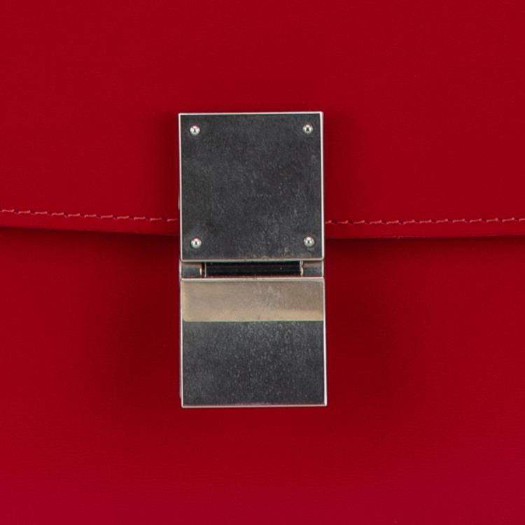 Pre Owned Celine Red Medium Calfskin Classic Box