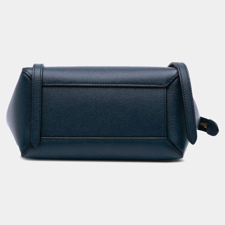 Pre Owned Celine Blue Pico Grained Calfskin Belt Bag