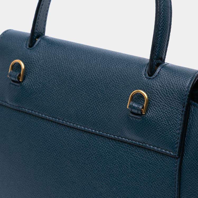 Pre Owned Celine Blue Pico Grained Calfskin Belt Bag