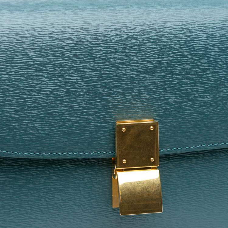 Pre Owned Celine Blue Teen Liege Calfskin Classic Box