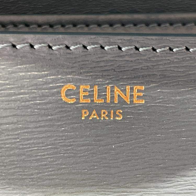 Pre Owned Celine Blue Teen Liege Calfskin Classic Box