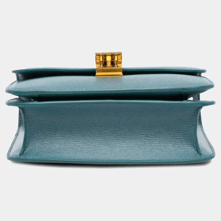 Pre Owned Celine Blue Teen Liege Calfskin Classic Box