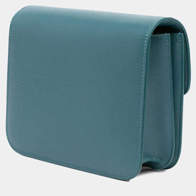 Pre Owned Celine Blue Teen Liege Calfskin Classic Box