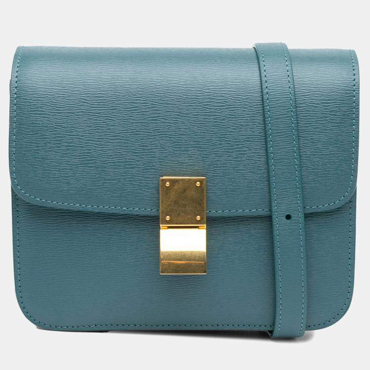 Pre Owned Celine Blue Teen Liege Calfskin Classic Box