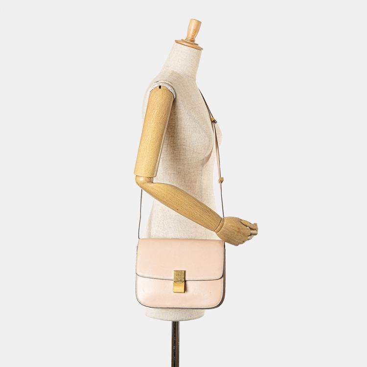 Pre Owned Celine Pink Medium Calfskin Classic Box