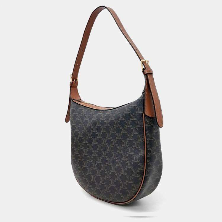 Pre Owned Celine Brown PVC Heloise hobo bag