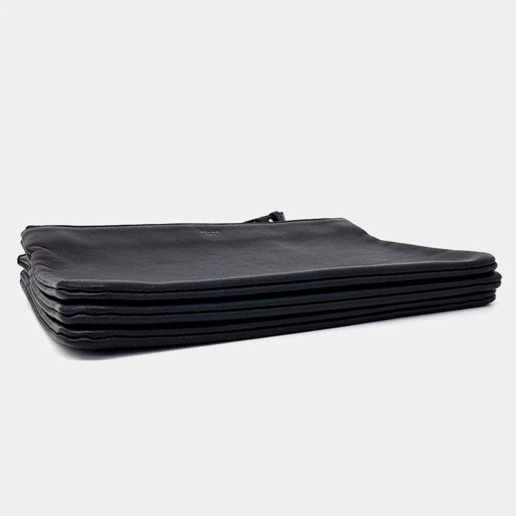 Pre Owned Celine Black Leather Trio Bag