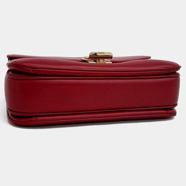 Pre Owned Celine Red Leather C Chain Shoulder Bag