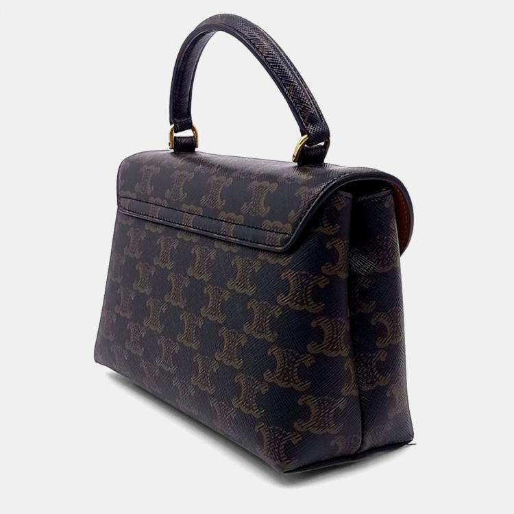 Pre Owned Celine Black Brown Coated Canvas Teen Nino Bag