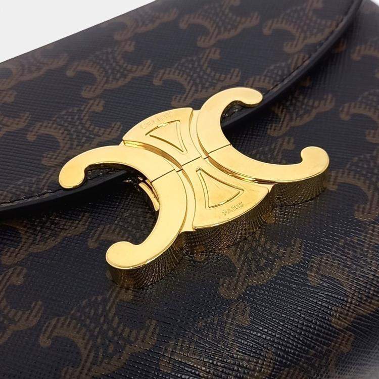 Pre Owned Celine Black Brown Coated Canvas Teen Nino Bag
