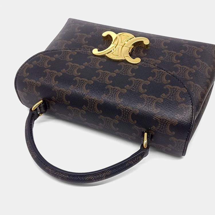 Pre Owned Celine Black Brown Coated Canvas Teen Nino Bag