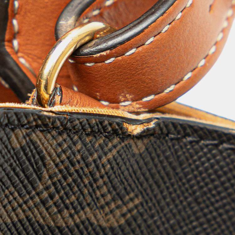 Pre Owned Celine Brown Mini Triomphe Coated Canvas Vertical Cabas Satchel