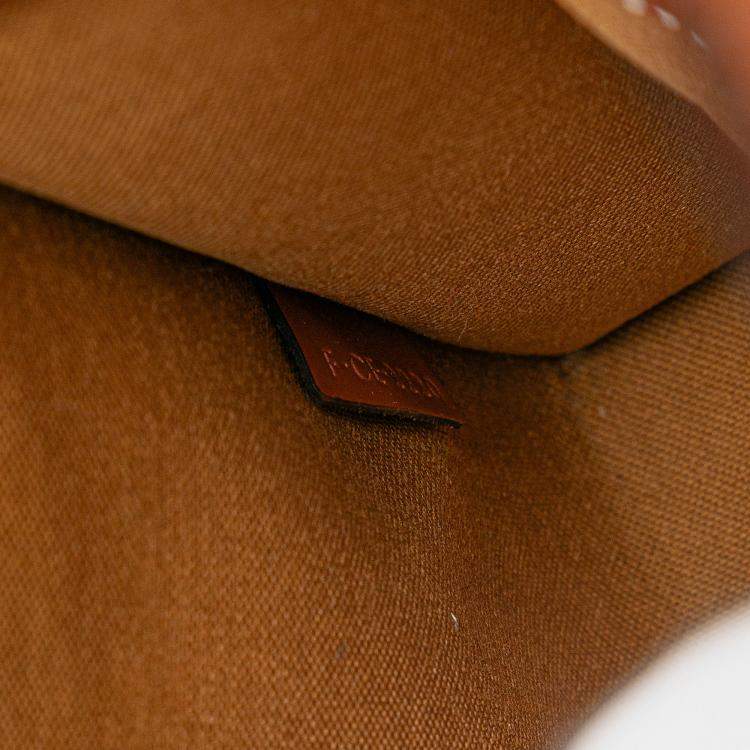 Pre Owned Celine Brown Mini Triomphe Coated Canvas Vertical Cabas Satchel