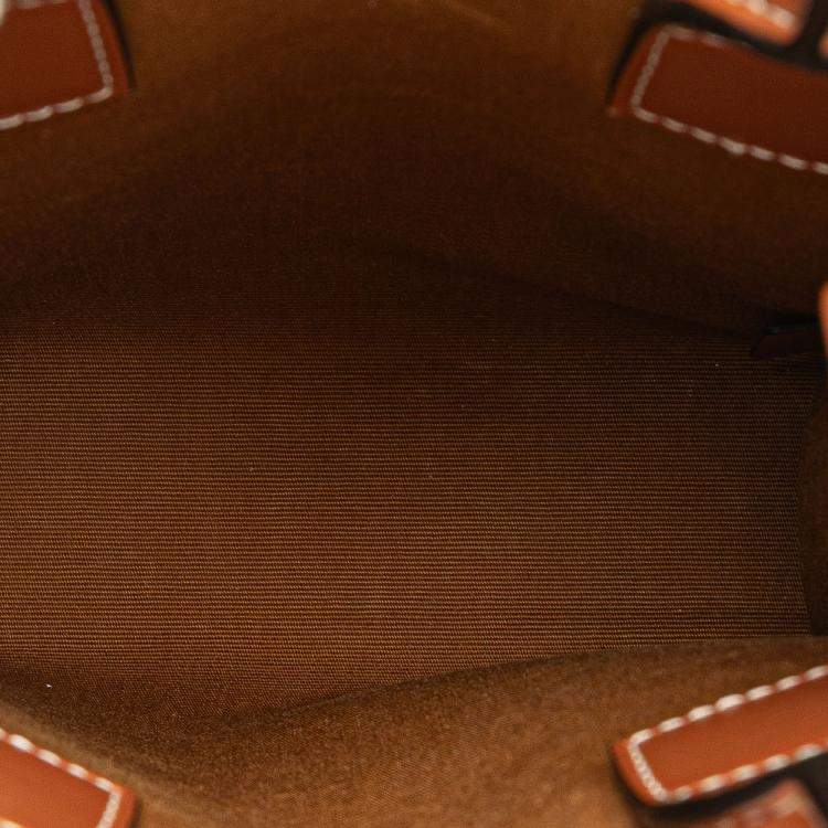 Pre Owned Celine White Mini Triomphe Coated Canvas Vertical Cabas Satchel