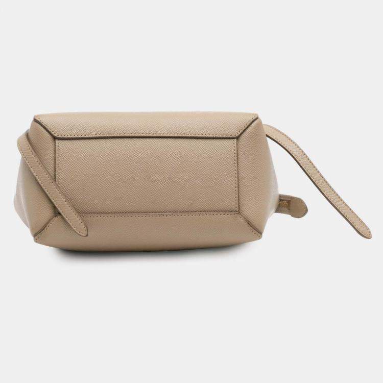 Pre Owned Celine Beige Nano Grained Calfskin Belt Bag