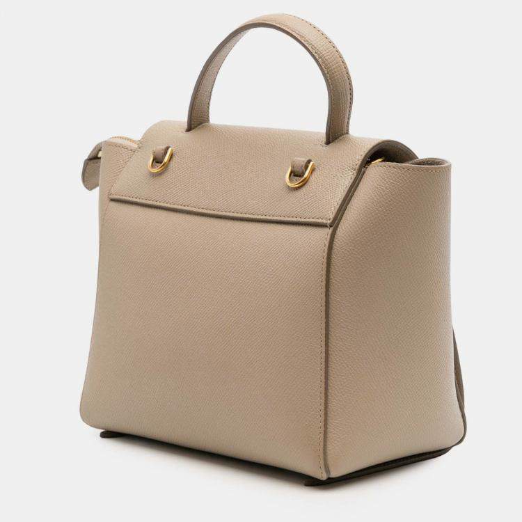 Pre Owned Celine Beige Nano Grained Calfskin Belt Bag