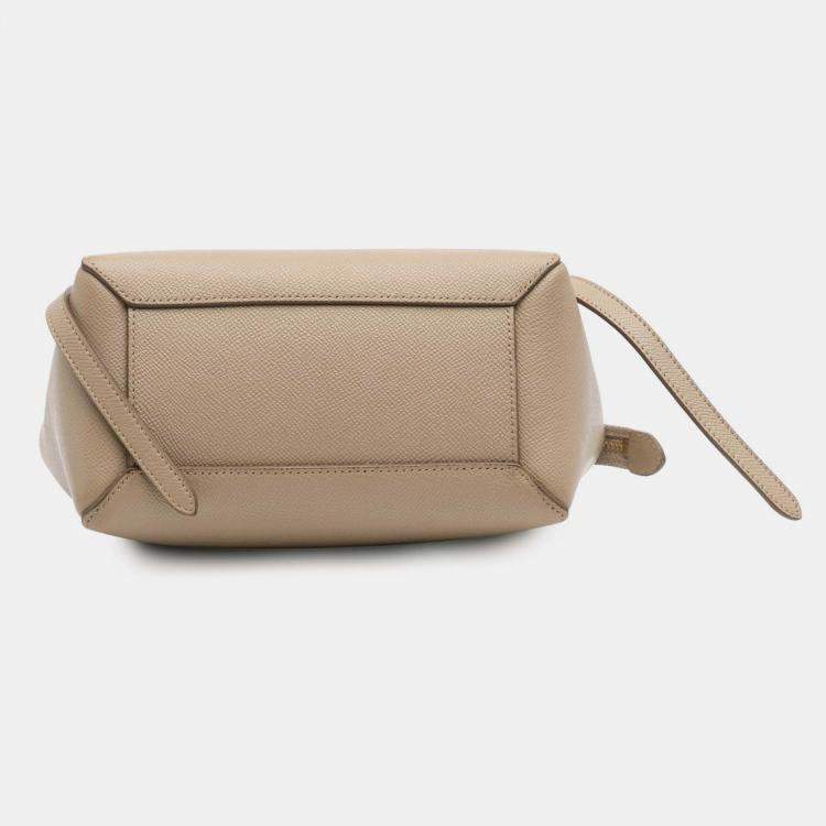 Pre Owned Celine Beige Nano Grained Calfskin Belt Bag
