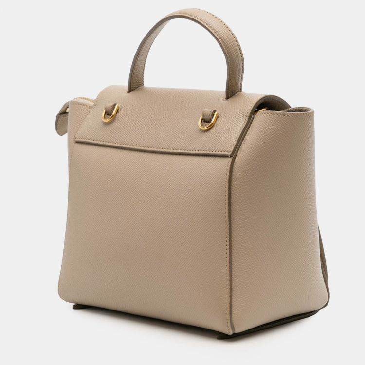 Pre Owned Celine Beige Nano Grained Calfskin Belt Bag