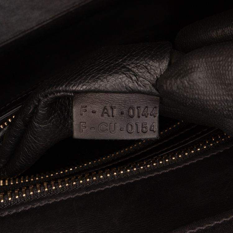 Pre Owned Celine Black/White Micro Bicolor Leather Luggage Tote