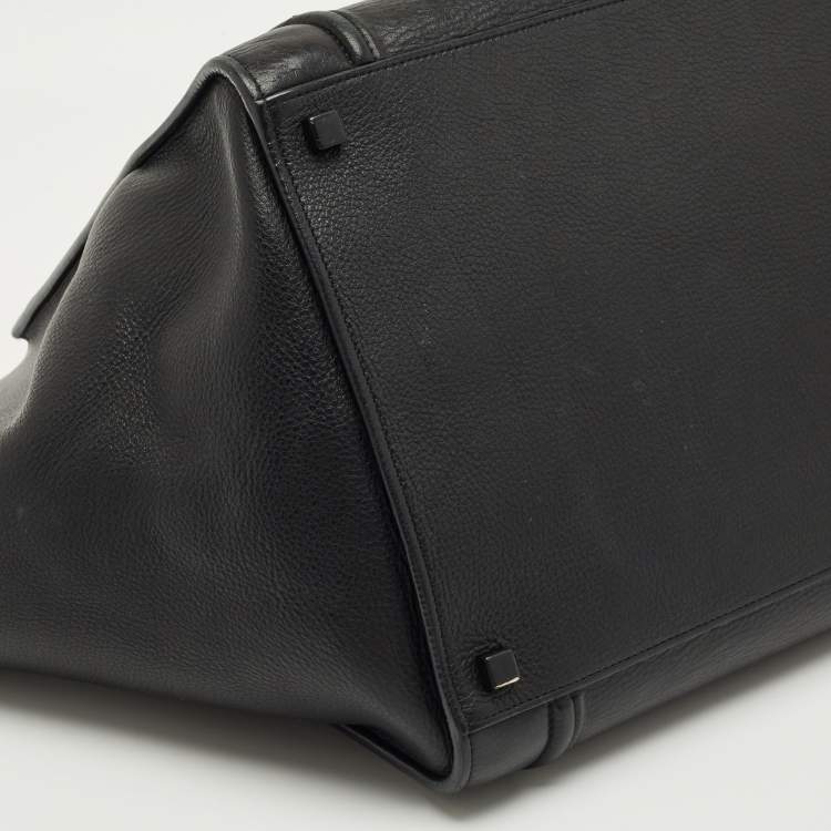 Pre Owned Celine Black Leather Medium Phantom Luggage Tote