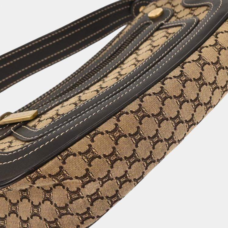 Pre Owned Celine Brown Canvas Macadam Handbag