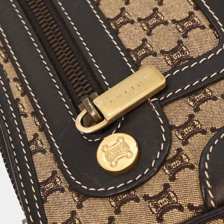 Pre Owned Celine Brown Canvas Macadam Handbag