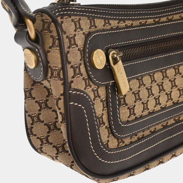 Pre Owned Celine Brown Canvas Macadam Handbag