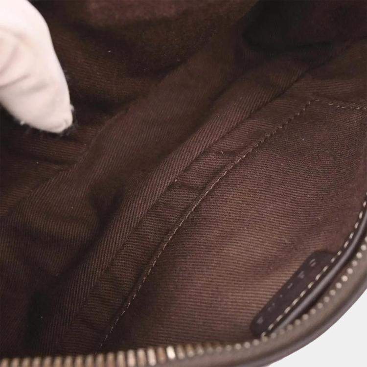 Pre Owned Celine Brown Canvas Macadam Handbag