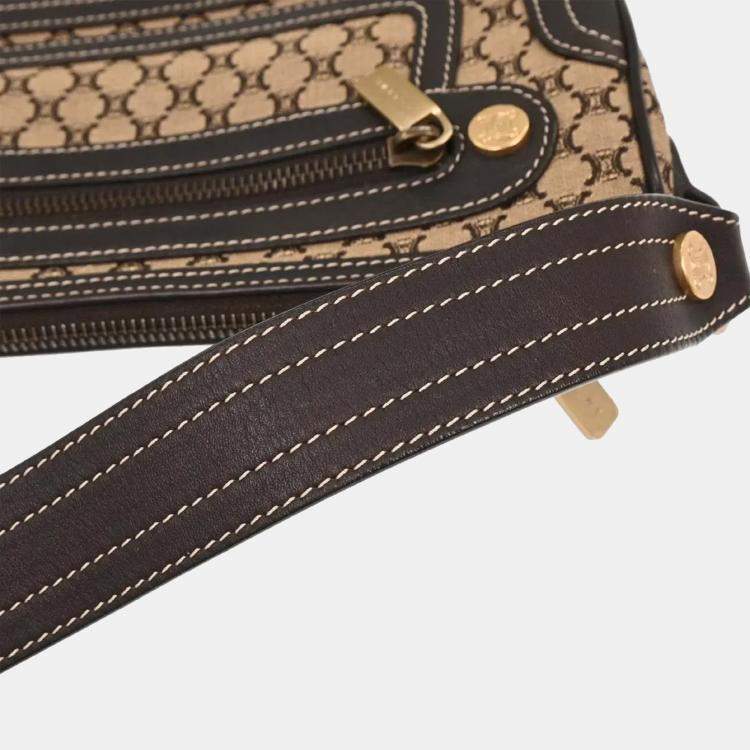 Pre Owned Celine Brown Canvas Macadam Handbag