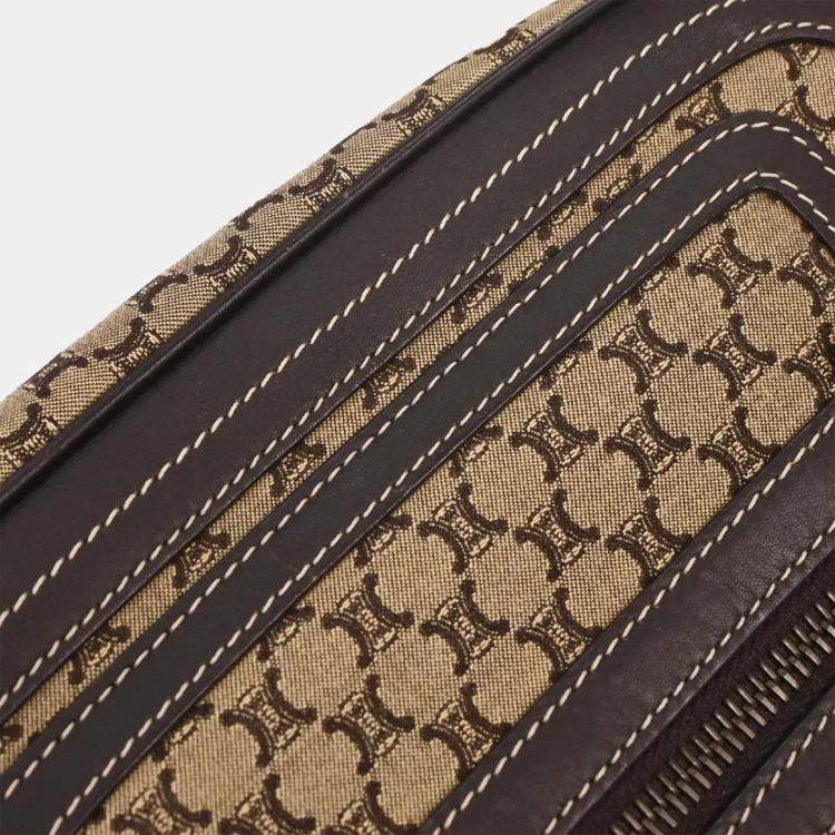 Pre Owned Celine Brown Canvas Macadam Handbag
