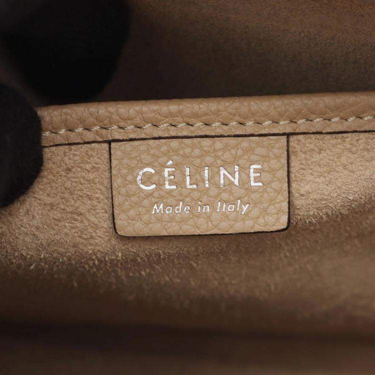 Pre Owned Celine Brown Nano Leather Luggage Tote