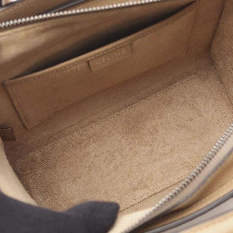 Pre Owned Celine Brown Nano Leather Luggage Tote