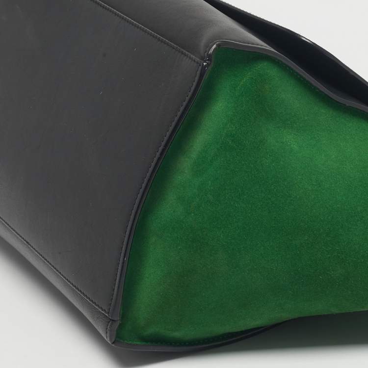 Pre Owned Celine Tricolor Leather and Suede Medium Trapeze Bag