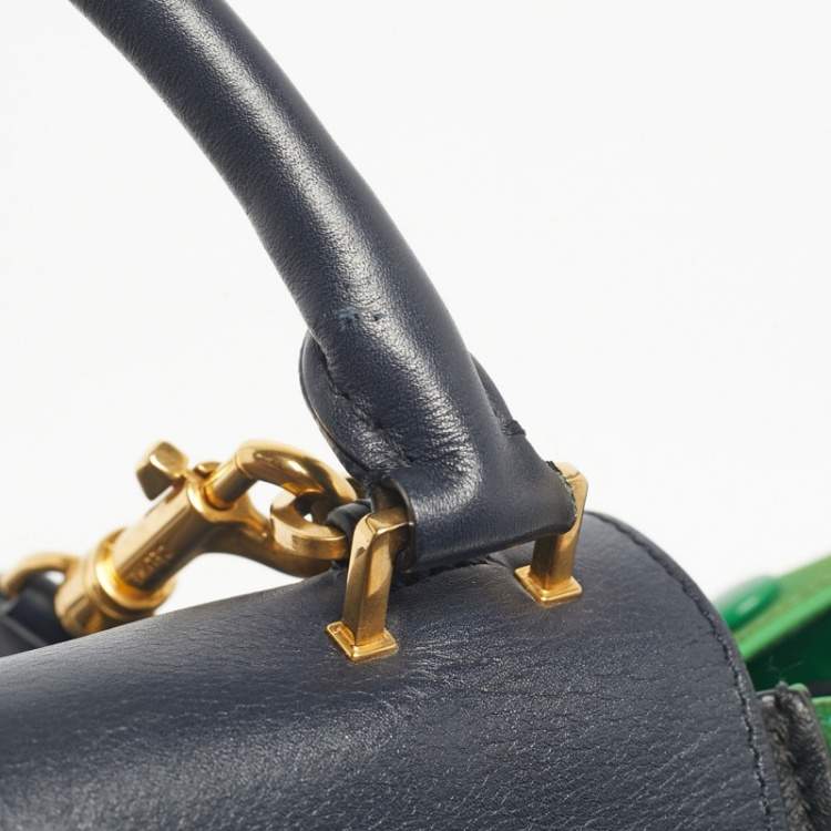 Pre Owned Celine Tricolor Leather and Suede Medium Trapeze Bag