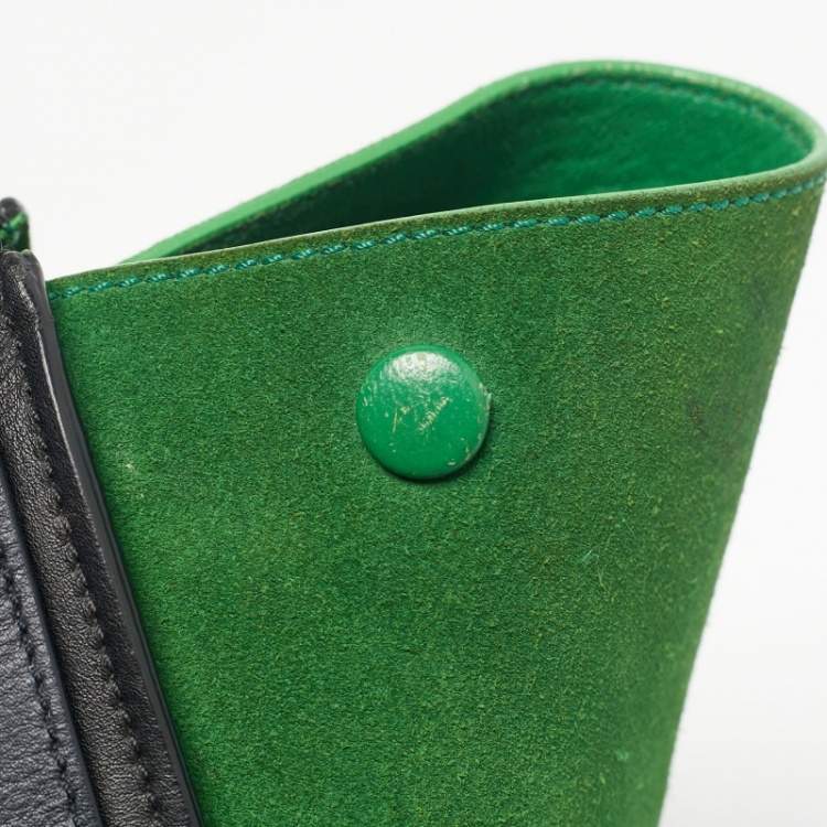 Pre Owned Celine Tricolor Leather and Suede Medium Trapeze Bag