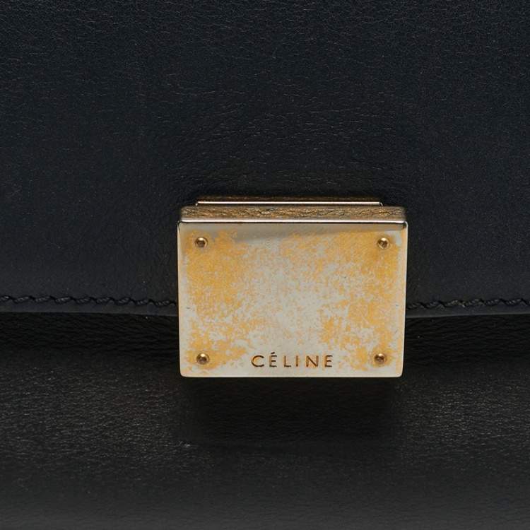 Pre Owned Celine Tricolor Leather and Suede Medium Trapeze Bag