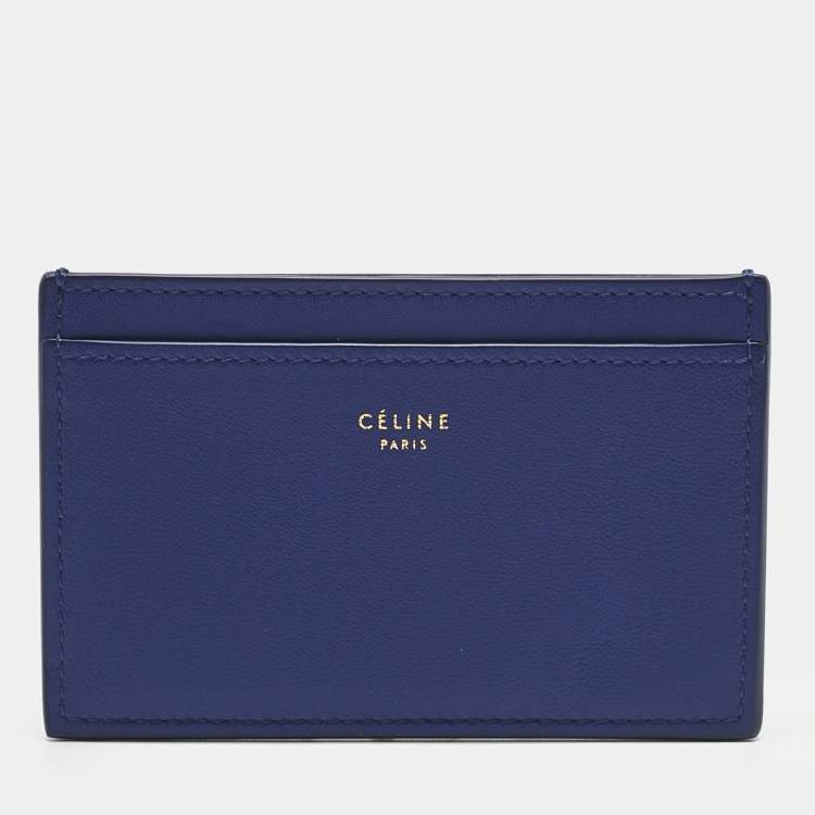 Pre Owned Celine Blue Leather Solo Card Holder