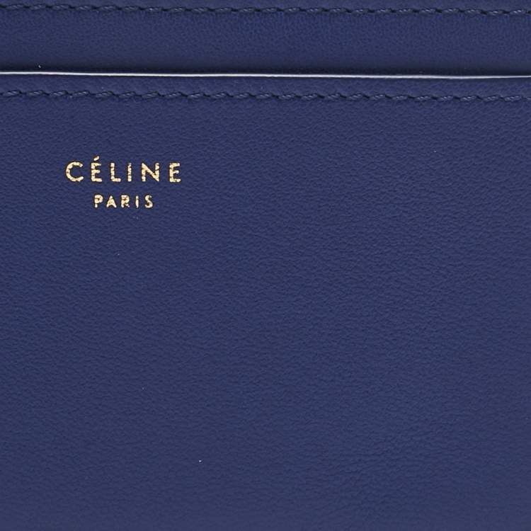 Pre Owned Celine Blue Leather Solo Card Holder