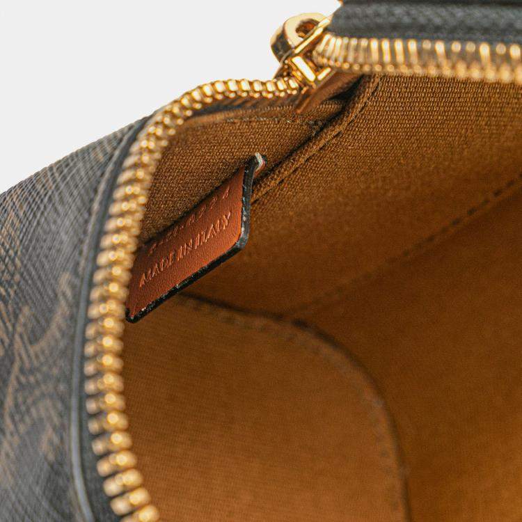 Pre Owned Celine Brown Mini Triomphe Coated Canvas Vanity Case