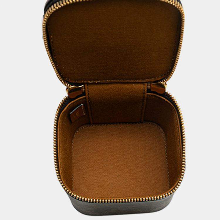 Pre Owned Celine Brown Mini Triomphe Coated Canvas Vanity Case