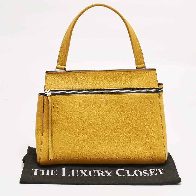 Pre Owned Céline Yellow Leather Small Edge Bag