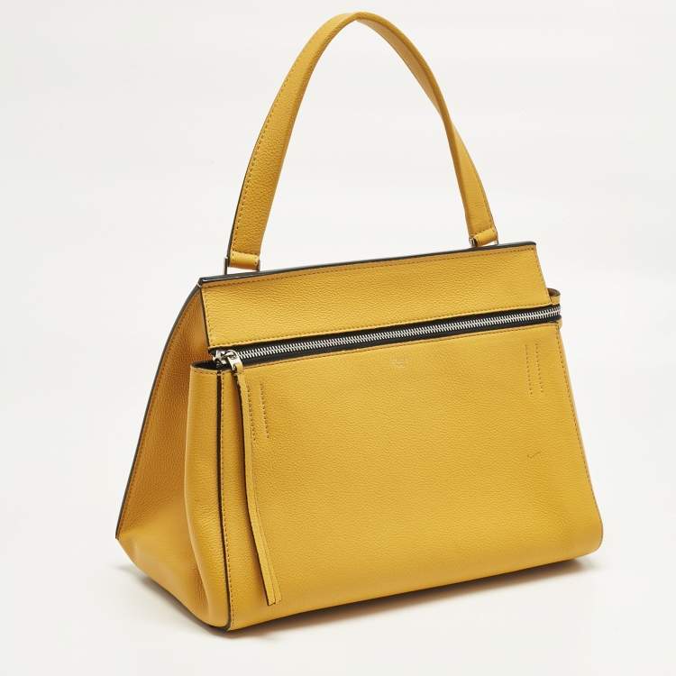 Pre Owned Céline Yellow Leather Small Edge Bag