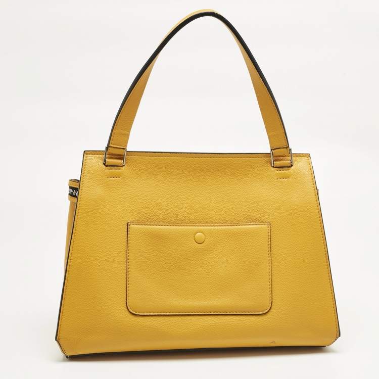 Pre Owned Céline Yellow Leather Small Edge Bag