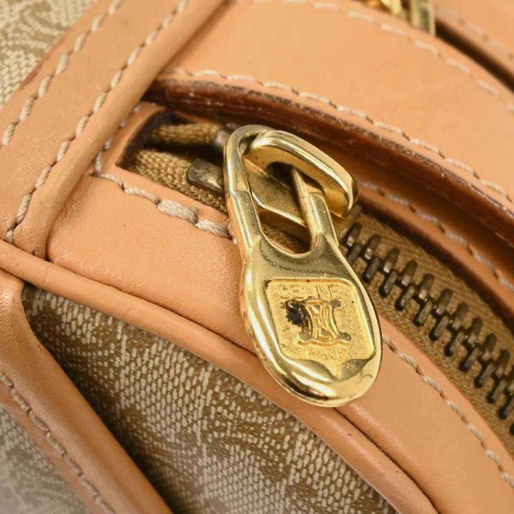 Pre Owned Celine Beige PVC Macadam Shoulder Bag